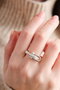 Heliophilia Silver Anillo de Latón Plateado con Piedra de Circón